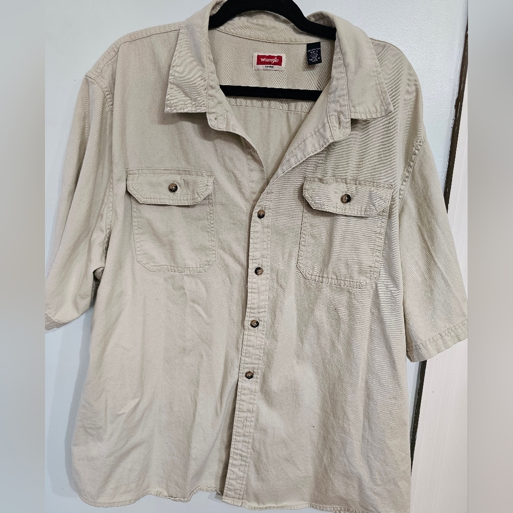 Wrangler Beige Button-Up Shirt